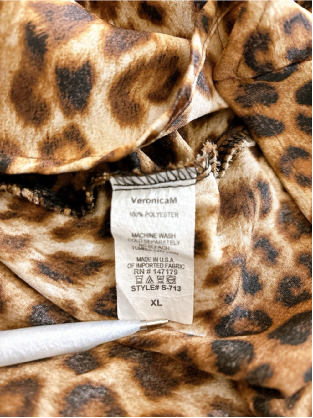 Veronica M Leopard Print High Low Midi Skirt Womens XL Smocked Waist Animal Prin - Picture 6 of 7
